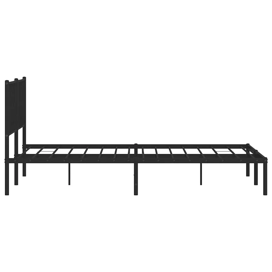 Cadre de lit métal sans matelas avec tête de lit noir 193x203cm - 7