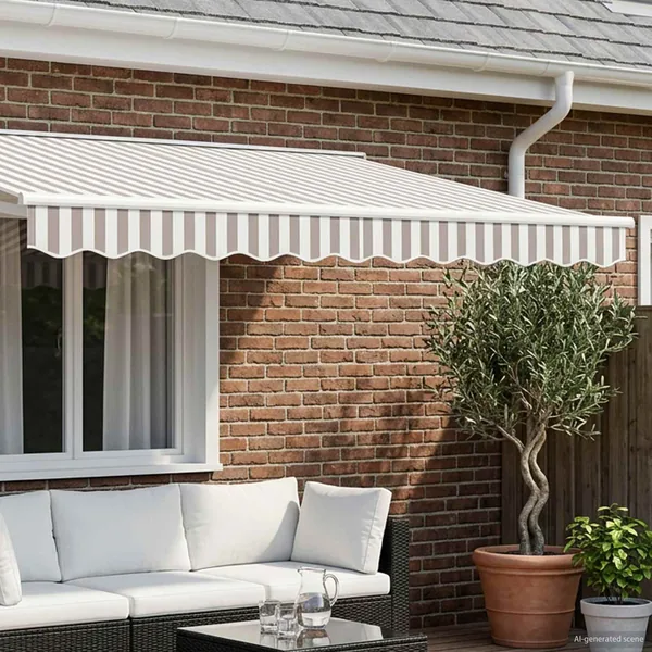 Remplacement de lambrequin Gris clair et blanc 5 m Polyester