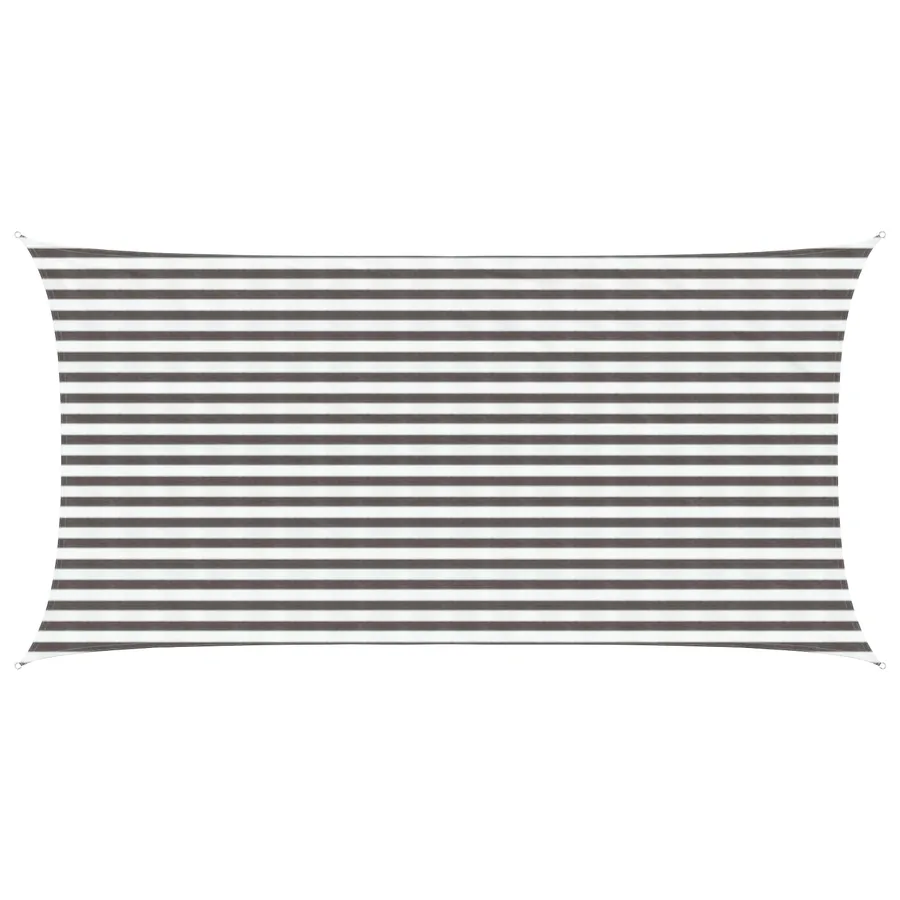 Voile d'ombre Gris clair et blanc 2,5 x 5 m HDPE
