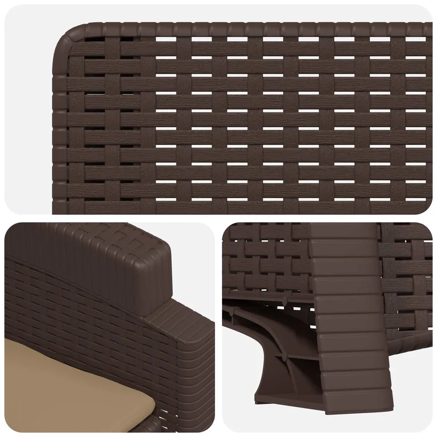 Chaise de jardin inclinable imitant le rotin 2 pcs PP - 6