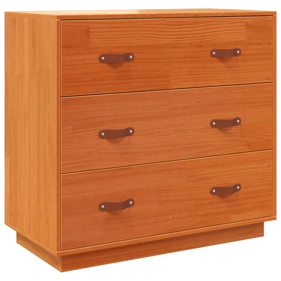 Buffet cire marron 80x40x75 cm bois massif de pin - 2