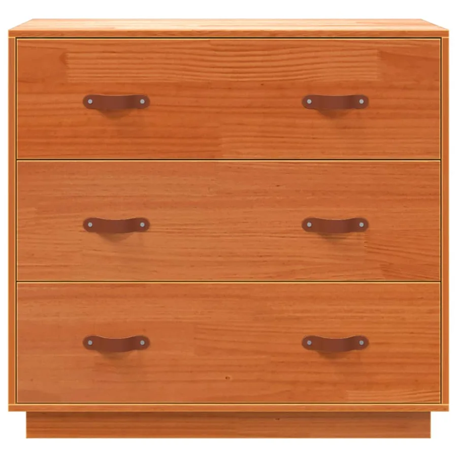 Buffet cire marron 80x40x75 cm bois massif de pin - 7