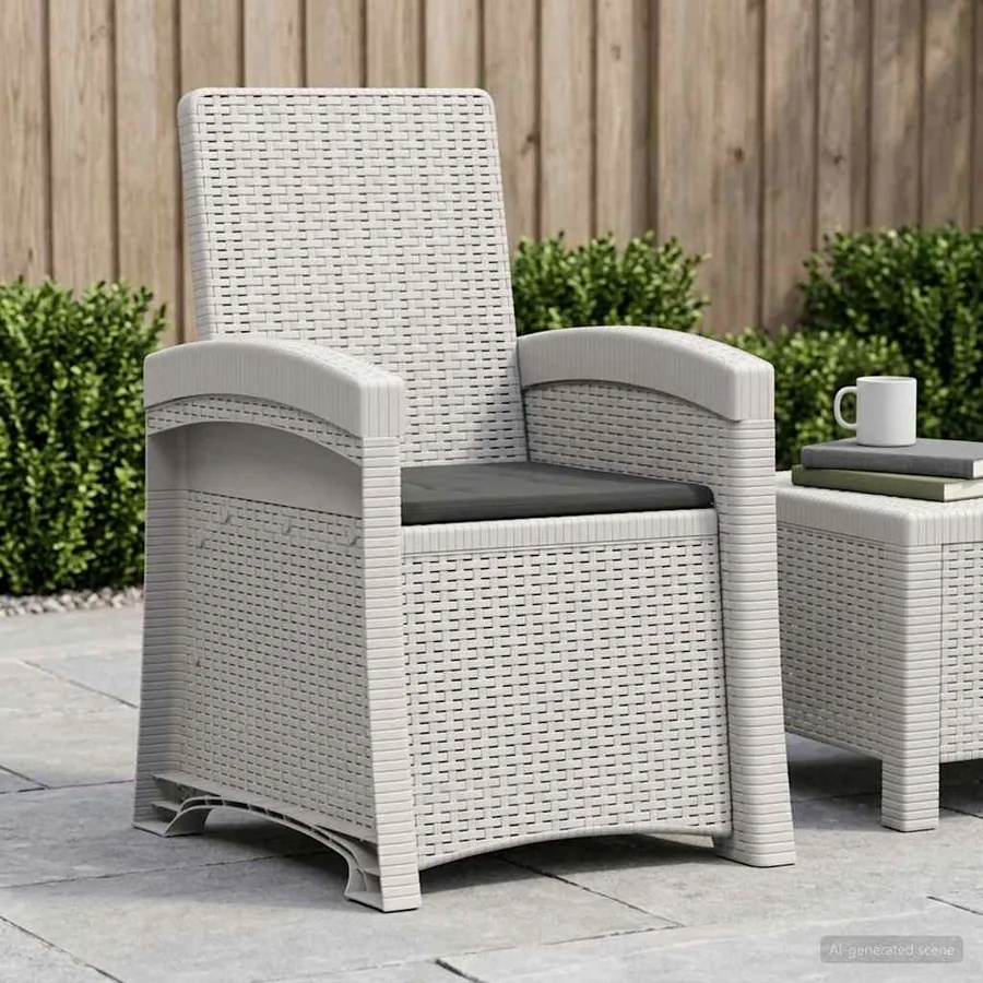 Chaise de jardin inclinable imitant le rotin PP - 67