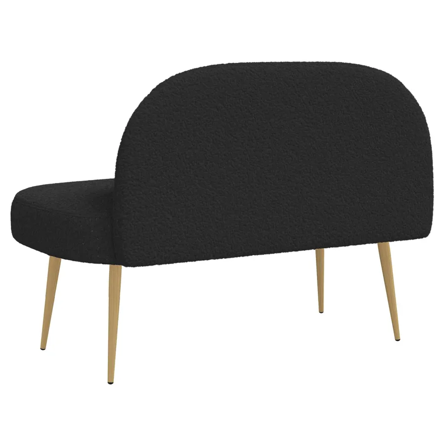 Banc rembourré avec dossier Noir 110 x 60 x 76 cm Bouclé - 4