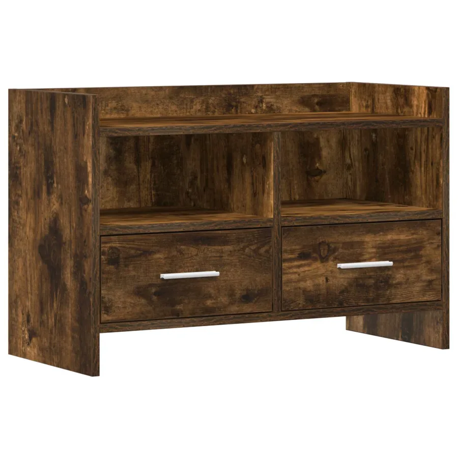 Meuble TV 71,5 x 33 x 47 cm Chêne fumé Bois d'ingénierie - 2