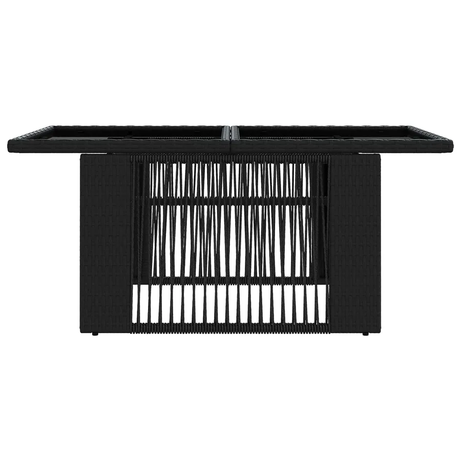 Table de Jardin Noir 100 x 55 x 37 cm Rattan PE et Verre - 4