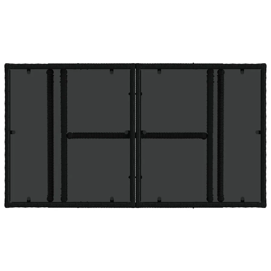 Table de Jardin Noir 100 x 55 x 37 cm Rattan PE et Verre - 6