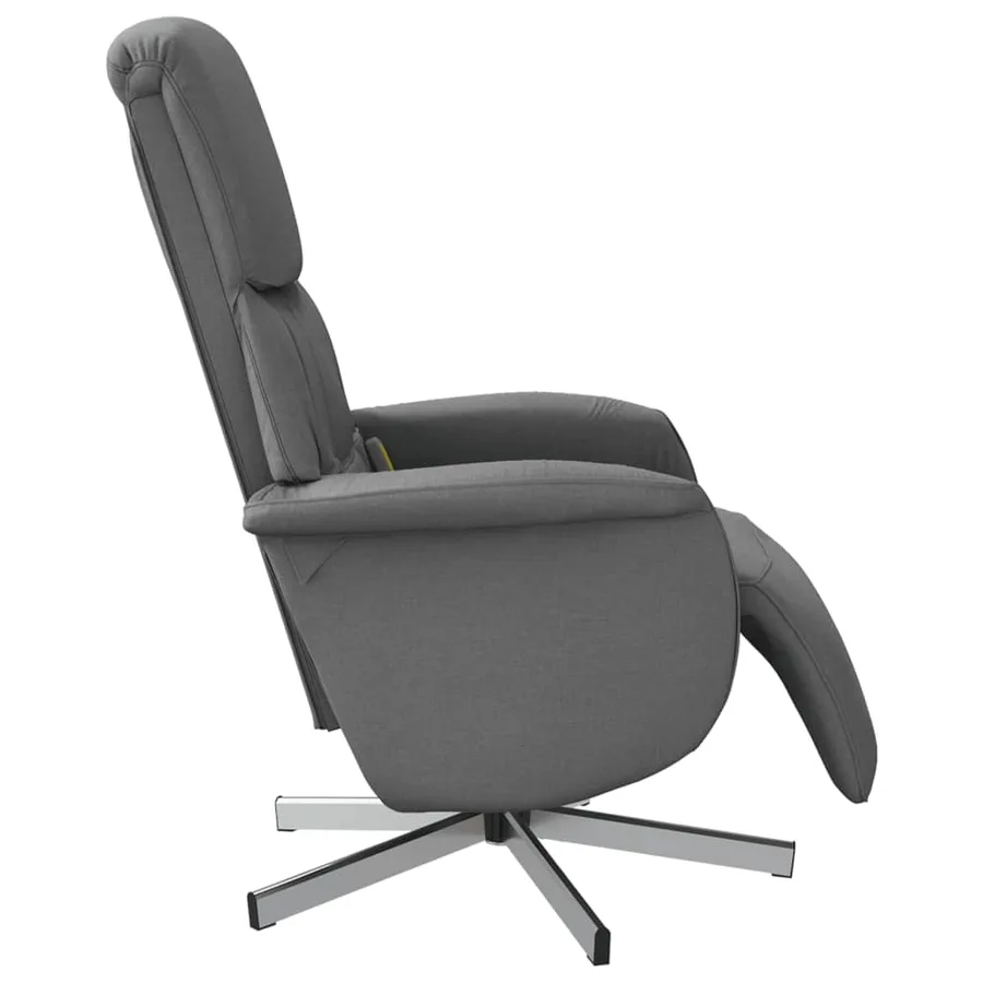 Fauteuil inclinable de massage et repose-pieds gris foncé tissu - 5