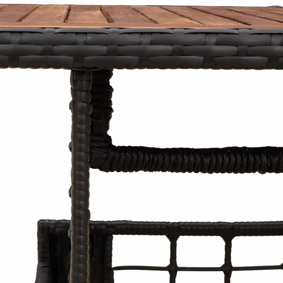 Table de Jardin Noir et naturel 100 x 55 x 37 cm - 7