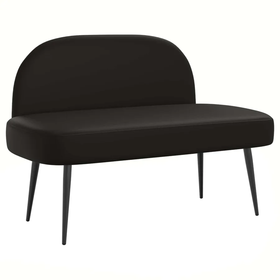 Banc rembourré avec dossier Noir 110 x 60 x 76 cm Simili cuir - 2
