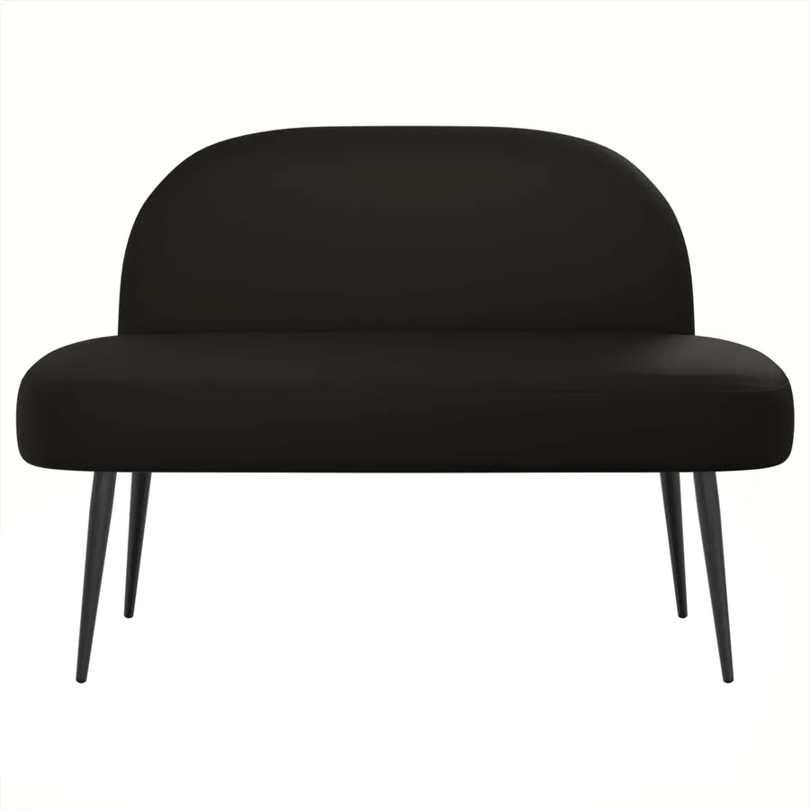 Banc rembourré avec dossier Noir 110 x 60 x 76 cm Simili cuir - 3