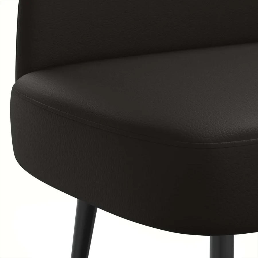 Banc rembourré avec dossier Noir 110 x 60 x 76 cm Simili cuir - 5