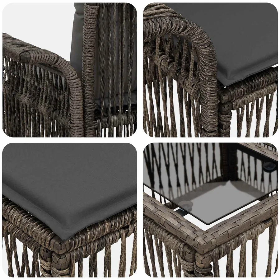Ensemble de canapé de jardin 13 pcs Gris polyrotin - 9