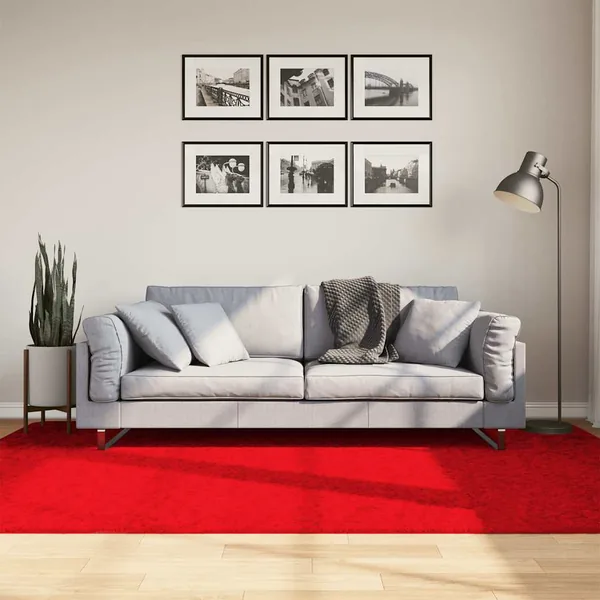 Tapis OVIEDO à poils courts rouge 160x230 cm