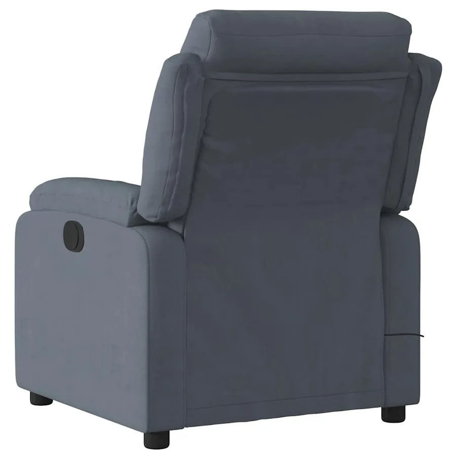 Fauteuil inclinable de massage gris foncé velours - 4