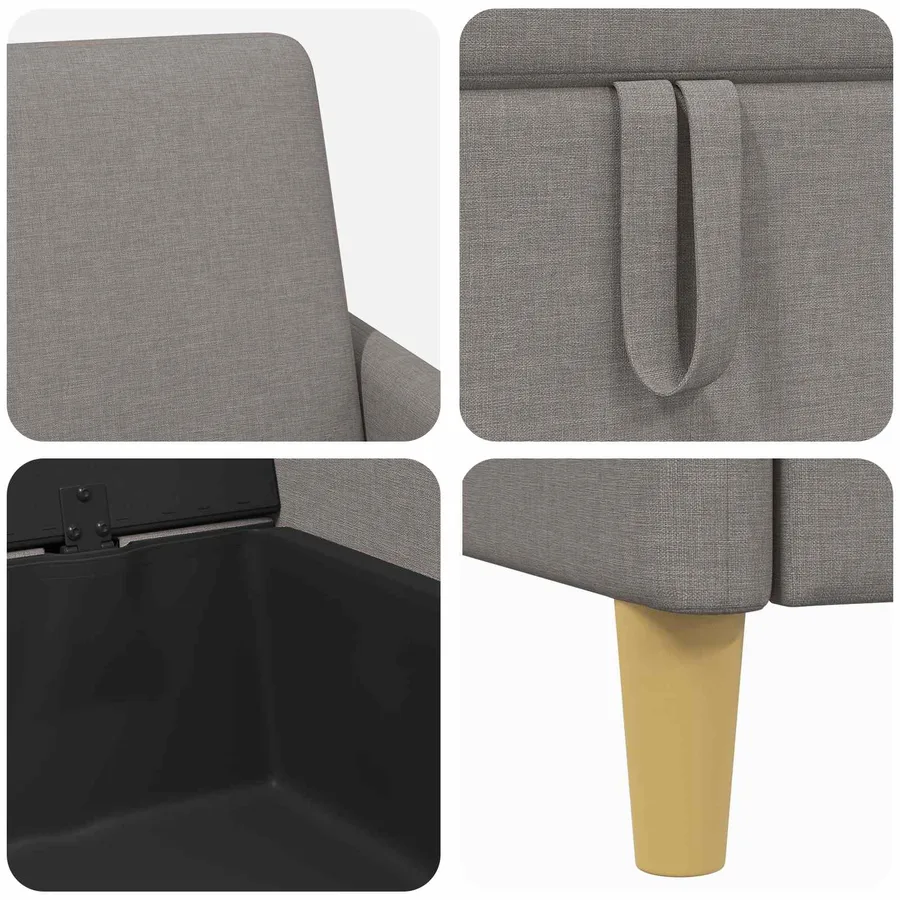 Canapé avec rangement 2 pcs Taupe Polyester - 6