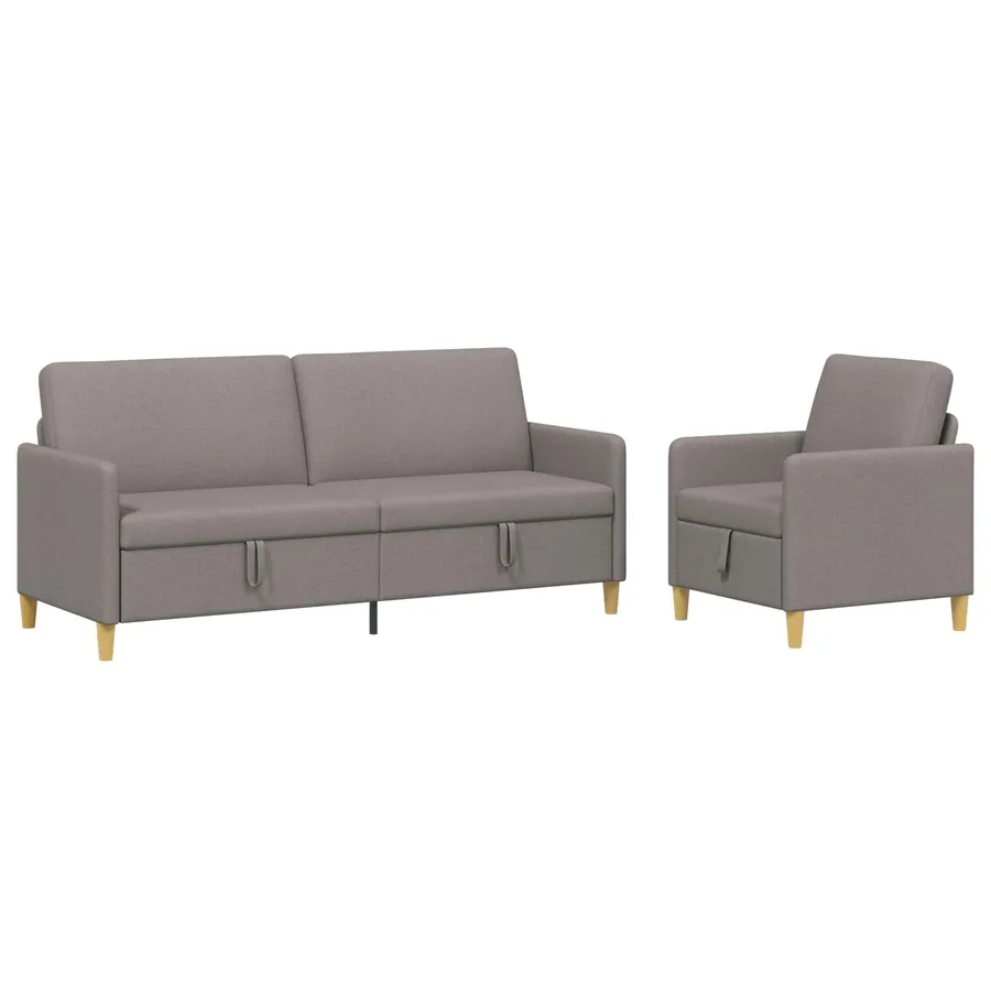 Canapé avec rangement 2 pcs Taupe Polyester - 2