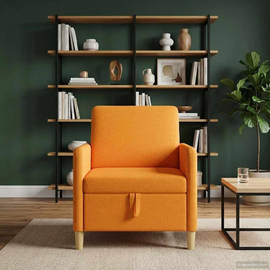 Sofa avec rangement Jaune foncé 72 x 78 x 87 cm Polyester - 3