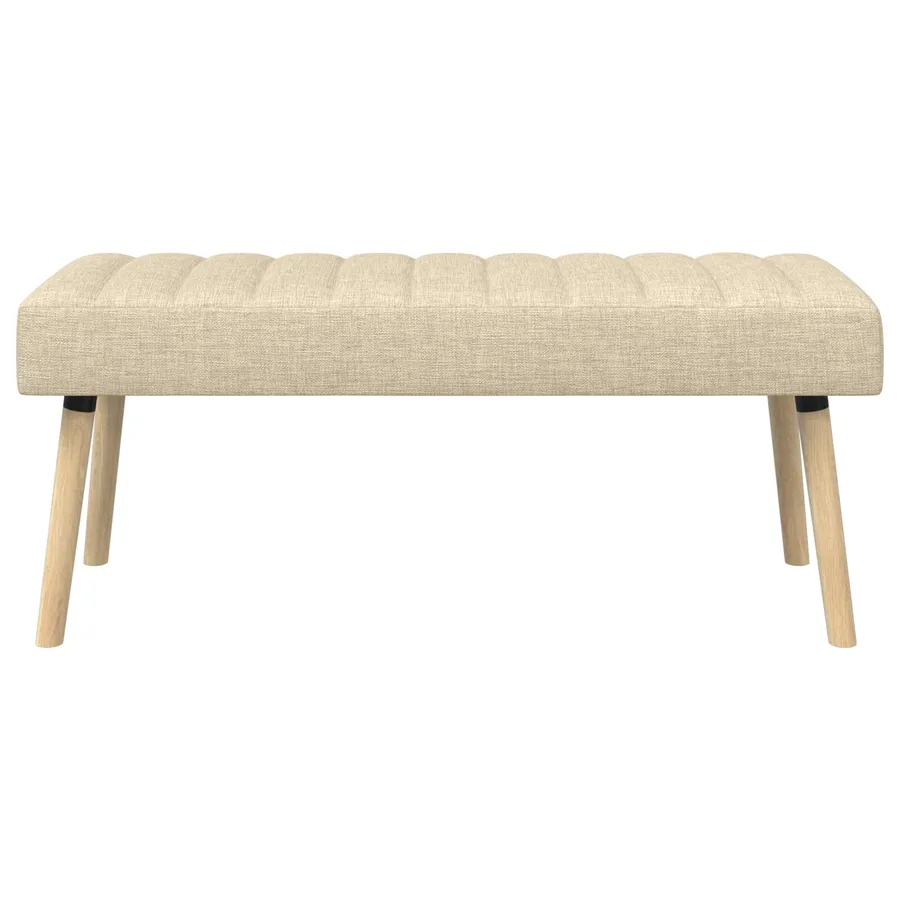Banc capitonné canal Crème 110 x 40 x 46 cm Tissu - 5