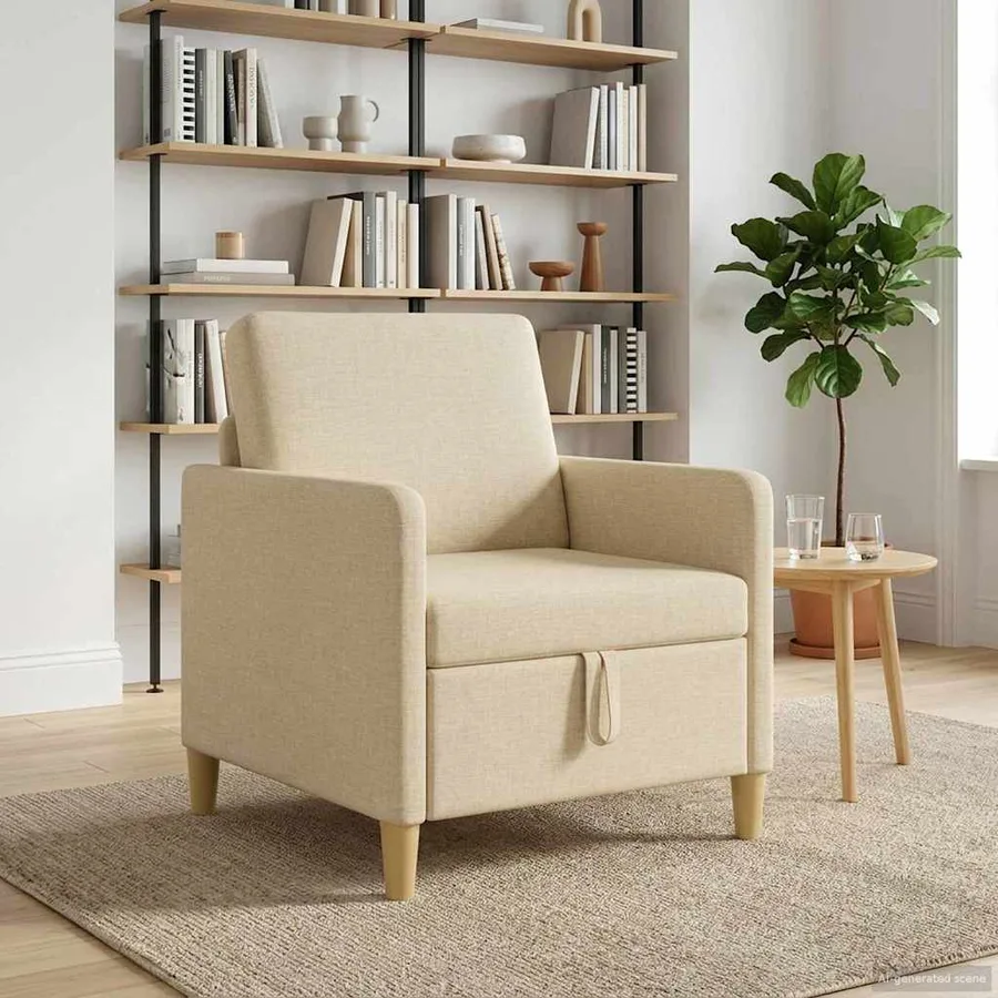 Sofa avec rangement Crème 72 x 78 x 87 cm Polyester - 3