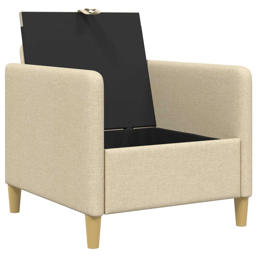 Sofa avec rangement Crème 72 x 78 x 87 cm Polyester - 4