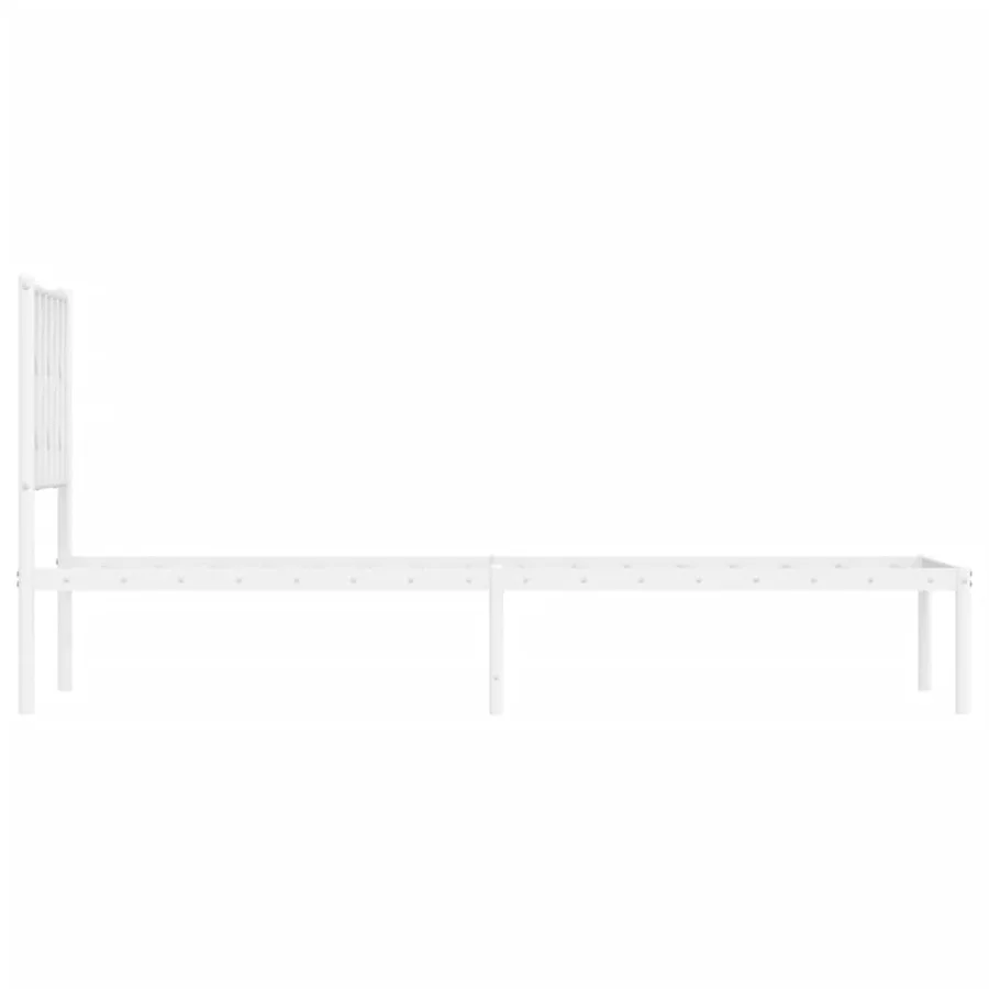 Cadre de lit métal sans matelas avec tête de lit blanc 75x190cm - 6