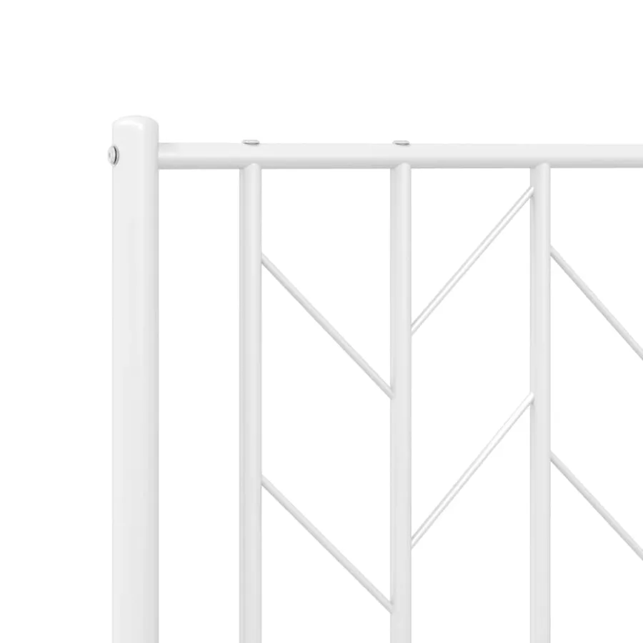 Cadre de lit métal sans matelas avec tête de lit blanc 75x190cm - 8