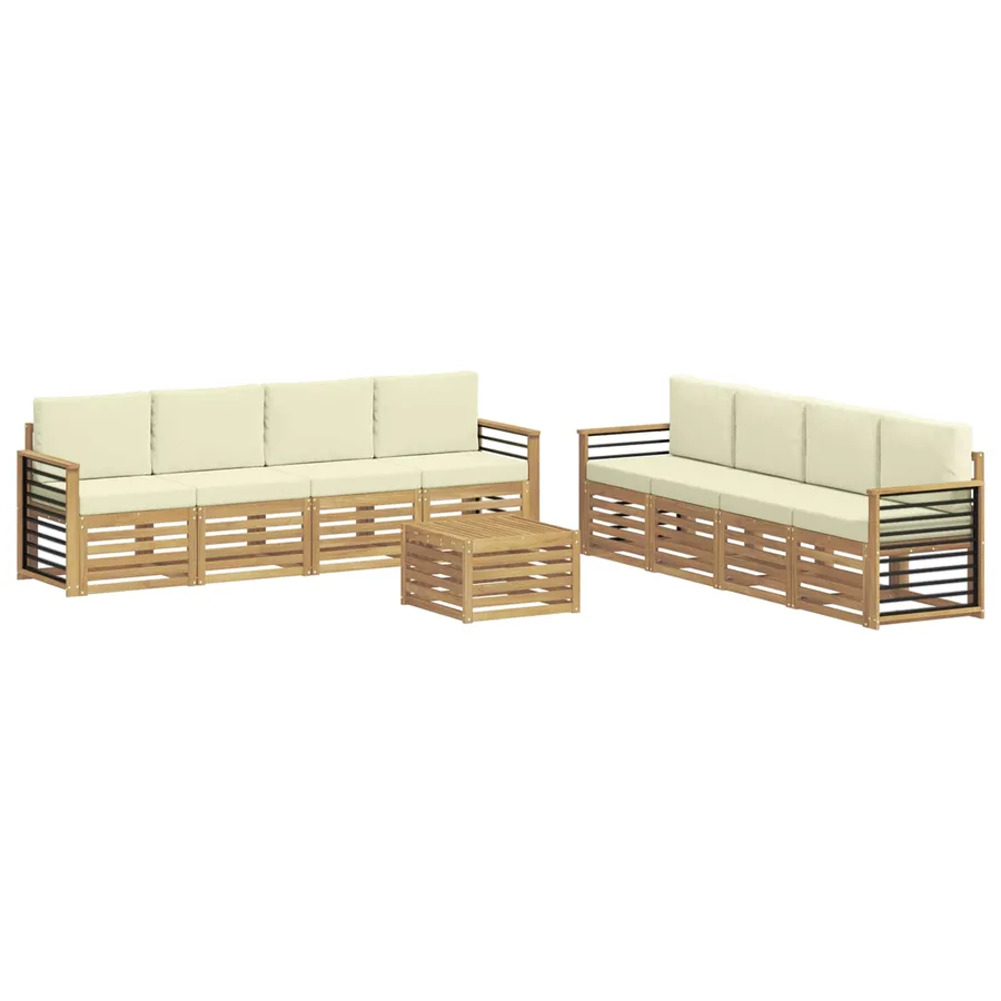 Ensembles de canapés 9 pcs Blanc et crème Polyester - 2