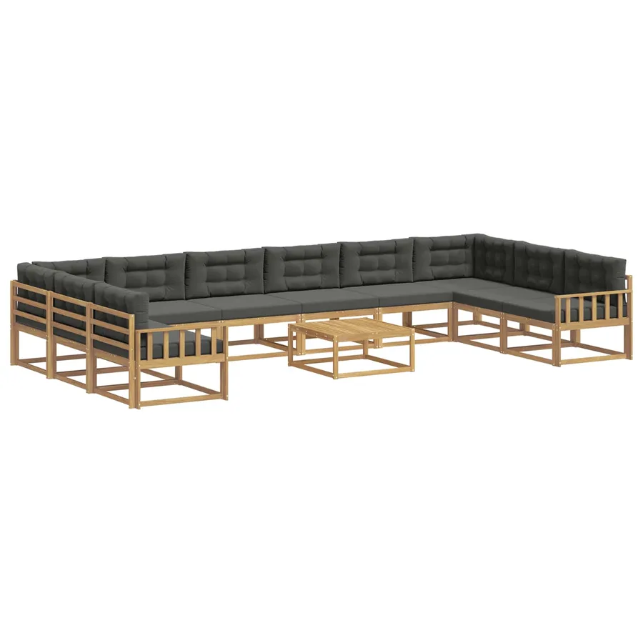 Ensemble de canapés d'extérieur 11 pcs Blanc et anthracite - 2