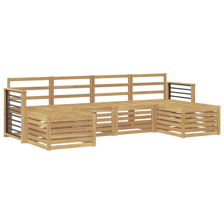 Ensembles de canapés 6 pcs Blanc Bois d'Acacia Massif - 2