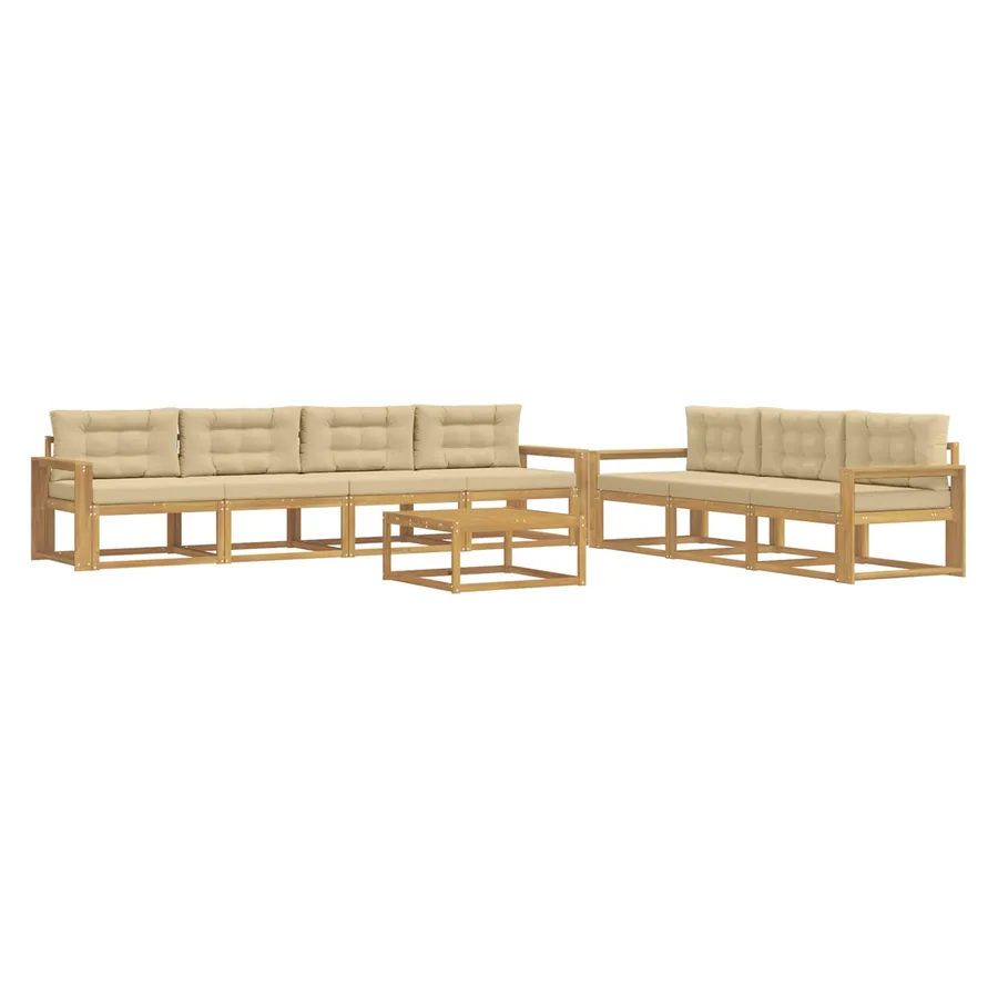 Ensemble de canapés d'extérieur 7 pcs Blanc et Beige - 2
