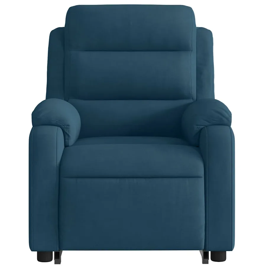 Fauteuil inclinable électrique bleu velours - 6