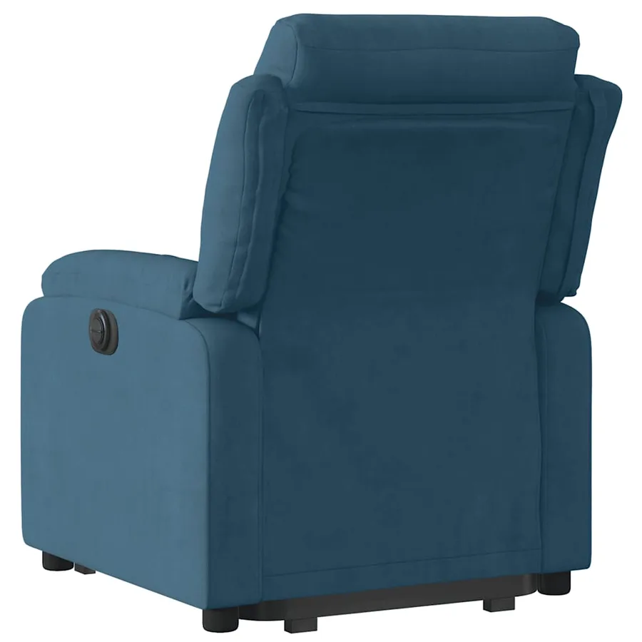 Fauteuil inclinable électrique bleu velours - 8