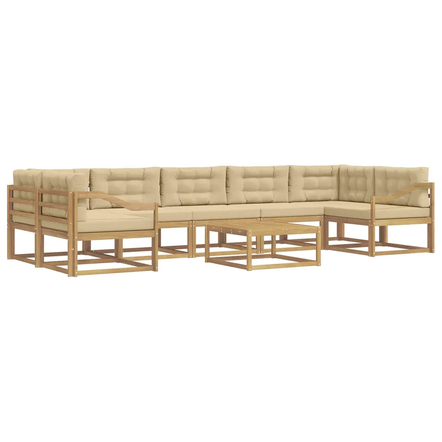 Ensemble de canapés d'extérieur 6 pcs Blanc et Beige - 2