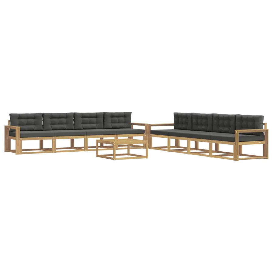 Ensemble de canapés d'extérieur 9 pcs Blanc et anthracite - 2