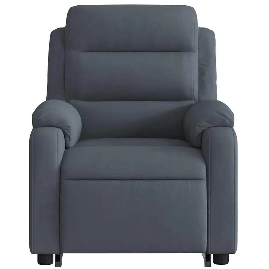 Fauteuil inclinable de massage électrique gris foncé velours - 9