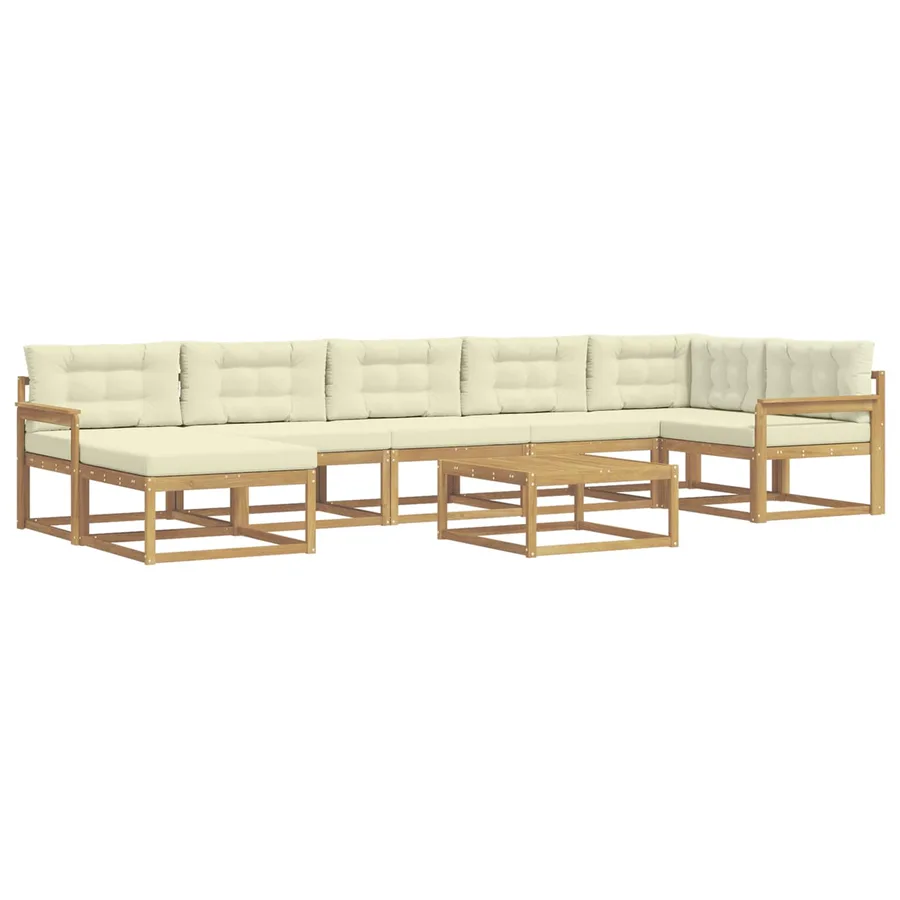 Ensemble de canapés d'extérieur 8 pcs Blanc et crème - 2