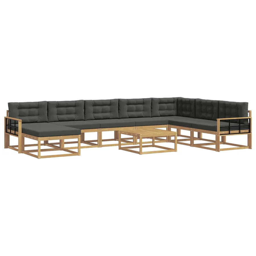 Ensemble de canapés d'extérieur 9 pcs Blanc et anthracite - 2