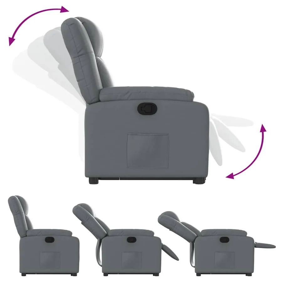 Fauteuil inclinable Gris Similicuir - 7