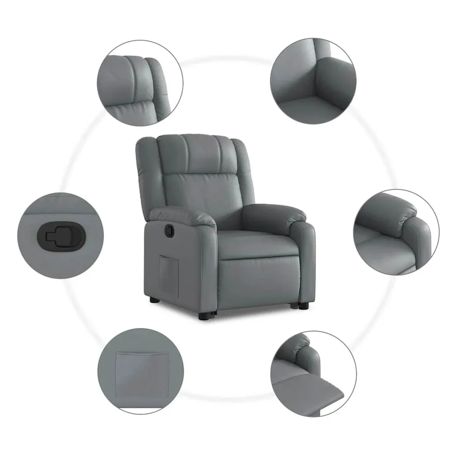 Fauteuil inclinable Gris Similicuir - 8