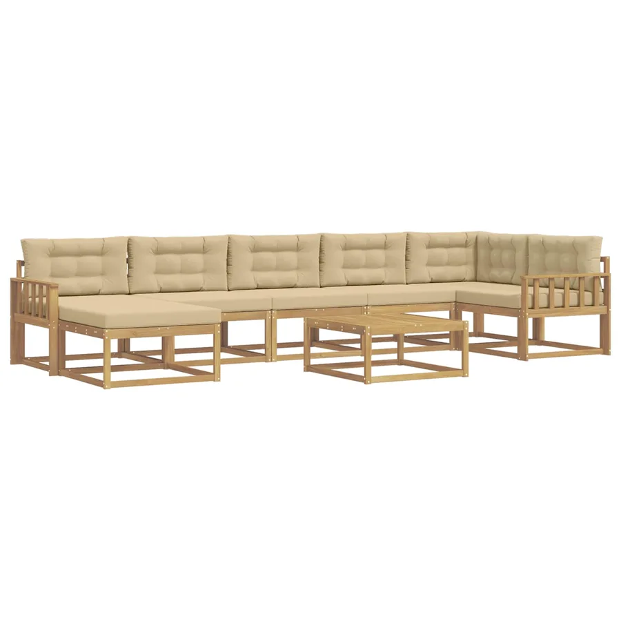 Ensemble de canapés d'extérieur 8 pcs Blanc et Beige - 2
