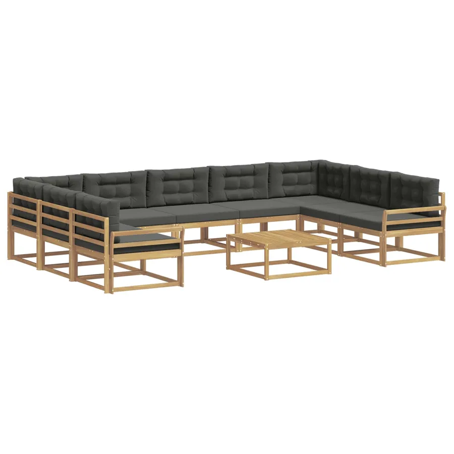 Ensemble de canapés d'extérieur 10 pcs Blanc et anthracite - 2