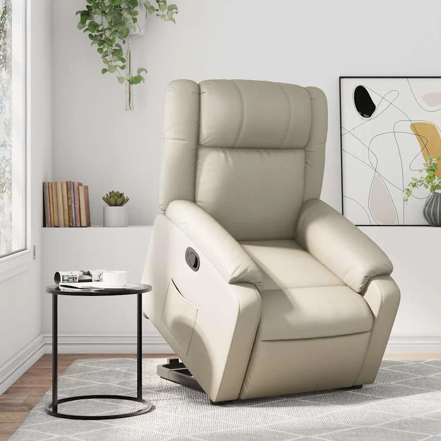 Fauteuil inclinable Crème Similicuir - 15