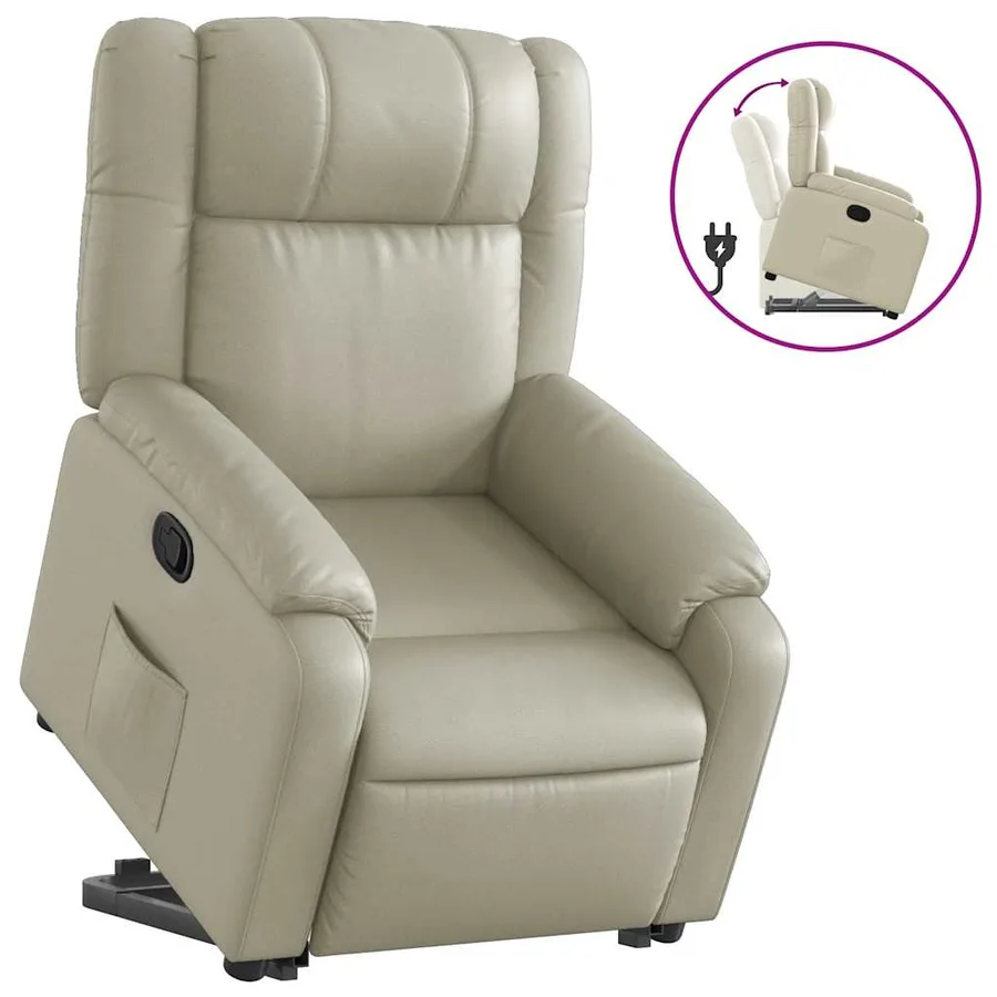 Fauteuil inclinable Crème Similicuir - 2