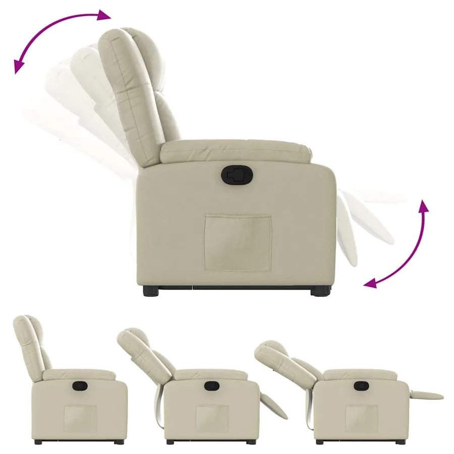 Fauteuil inclinable Crème Similicuir - 7
