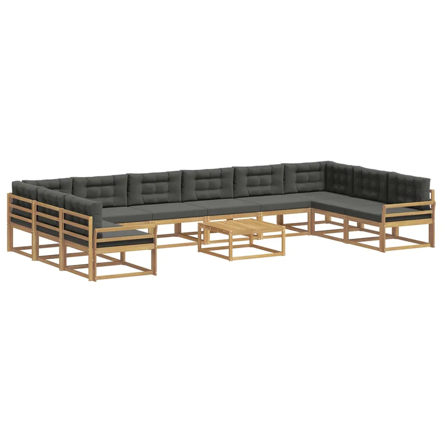 Ensemble de canapés d'extérieur 11 pcs Blanc et anthracite - 2