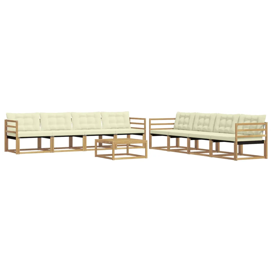 Ensemble de canapés d'extérieur 9 pcs Blanc et crème - 2