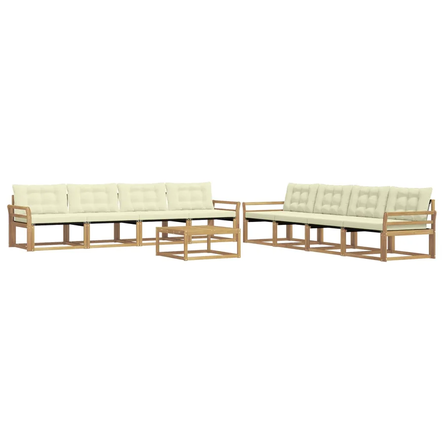 Ensemble de canapés d'extérieur 9 pcs Blanc et crème - 2