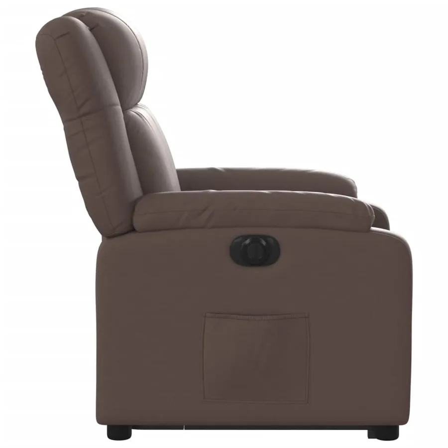 Fauteuil inclinable électrique marron similicuir - 10