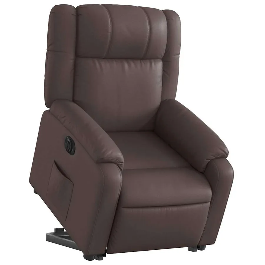 Fauteuil inclinable électrique marron similicuir - 3